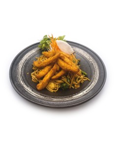 61H. YAKI SOBA mit Chicken Tempura